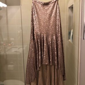 Sequin High to Low Skirt